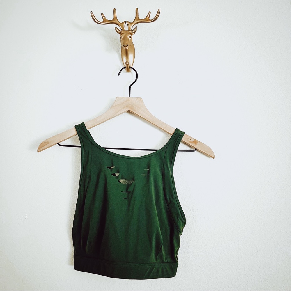 Alo Women's Forrest Green Athletic Top Size Large